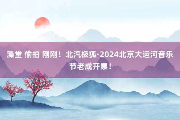   澡堂 偷拍 刚刚！北汽极狐·2024北京大运河音乐节老成开票！