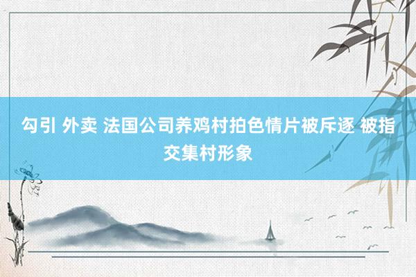 勾引 外卖 法国公司养鸡村拍色情片被斥逐 被指交集村形象