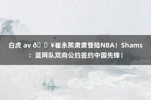 白虎 av 💥崔永熙肃肃登陆NBA！Shams：篮网队双向公约签约中国先锋！